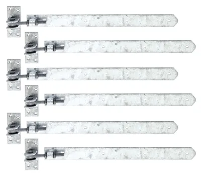Immagine prodotto di Cerniera per vetrine Alberts 868857, diritta, estremità arrotondata, regolabile di 30 mm, zincata a caldo, 460 x 40 mm, set da 6 pezzi