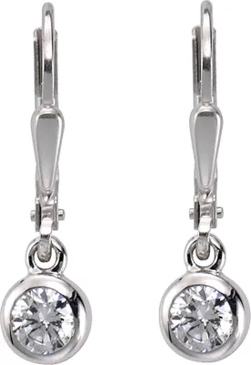 Produktbild von Zeeme Basic Ohrringe 925/- Sterling Silber 2cm weiß Zirkonia weiß 371230167