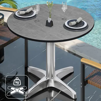 Produktbild von CPBL | HPL Bistrotisch | Ø:H 60 x 80 cm | Beton / Aluminium | Zusatzgewicht | Rund | Bistrotisch Gastro Tisch