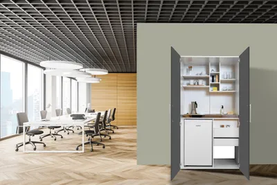 Produktbild von Küche Büroküche Miniküche Singleküche Weiß Peter 104 cm Respekta