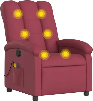 Image de Fauteuil de massage inclinable Rouge bordeaux Tissu