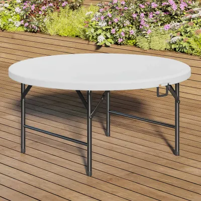 Produktbild von MIO | Partytisch | Ø 122 cm | Weiß | Klappbar | Rund | Party Klapptisch, Buffettisch, Banketttisch