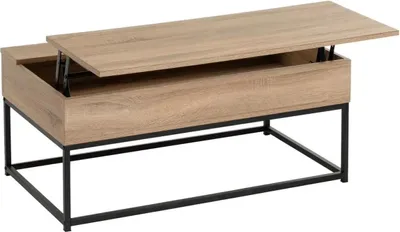 Produktbild von HowHomely | Kaffeetisch - Couchtisch mit hochklappbarer Tischplatte - braun schwarz - 100 x 45 x 40 cm - Sofatisch