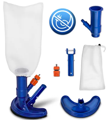 Imagen del producto de tillvex Pool Bodensauger Set | Poolsauger mit Saugbürste Auffangsack Gartenschlauch-Anschluss Sauger | Venturibodensauger Reinigungsbürste