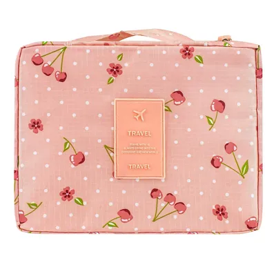 Produktbild von Reise-Kulturtasche - Pink mit Kirschen