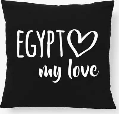 Produktbild von Huuraa Kissen Egypt my love 40x40cm mit Füllung Black Baumwolle Dekokissen Geschenkidee