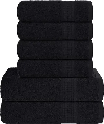 Produktbild von 6-tlg. Handtuch-Set FROGN Schwarz 360 g/m²