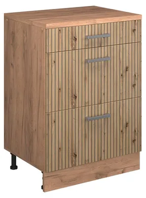 Image de Meuble sous pente Vicco R-Line Chêne Artisan 60cm sans pente avec 3 tiroirs, Model 61712