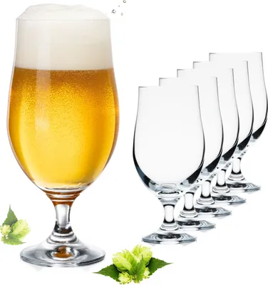 Produktbild von PLATINUX Bierpokale 500ml (max. 630ml) Set 6-Teilig Biergläser aus Crystalline Glas Bierkelche Biertulpen 0,5L