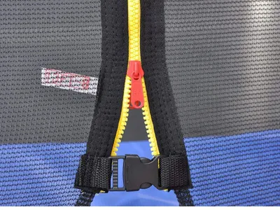 Produktbild von Outgarden Blau Schwarz 12 ft 366 cm Trampolin mit Sicherheitsnetz, 250 cm hoch, 120 kg belastbar, robustes Polyester, Garten Trampolin für Kinder und Erwachsene
