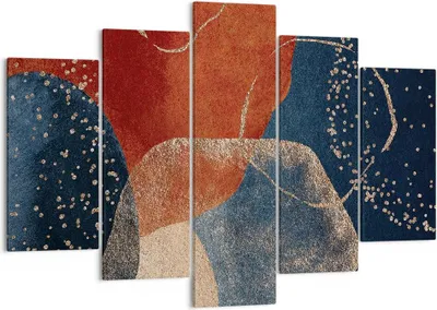Produktbild von Bild auf Leinwand - Leinwandbild - 5 Teile - Die Farben Formen Geometrie - 150x100cm - Wand Bild - Wanddeko - Wandbilder - Leinwanddruck - Bilder - Wanddekoration - Leinwand bilder - EA150x100-5098