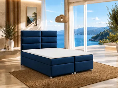 Produktbild von Best for Home Boxspringbett mit Bettkasten Trinity K-4 Bonellfederkern inkl. Topper, mit Lieferung, Aufbau & Entsorgung 160x200-Blau, KI-generiertes Bild