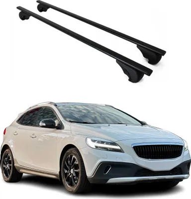 Produktbild von Dachträger Grundtäger für Volvo V40 2012-2019 75kg Metall Schwarz 2 tlg
