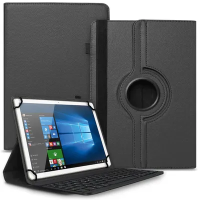 Produktbild von Tablet Tasche für Vale V11E LTE4128 Tastatur Hülle Schutzhülle Bluetooth DrehbarFarbe Uni 360 Taschen:Schwarz