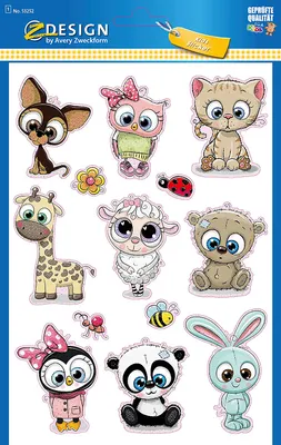 Immagine prodotto di AVERY Zweckform 53252 AVERY Zweckform ZDesign BigSticker Glitter "Bambini animali"