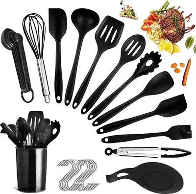 Produktbild von Famanu Küchenset Silikon 14-teilig - Hitzebeständig und BPA-frei