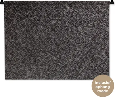 Produktbild von MuchoWow® Wandteppich Wandbehang Leder - Lederoptik - Schwarz - Hell 90x67.5 cm Tapisserie Dekoration Wandtuch - Fototeppich - Wand-Skulpturen