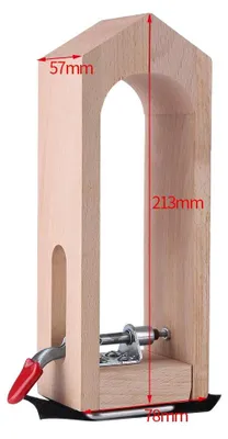 Lederklemme aus Buchenholz und Stahl für DIY-Lederarbeiten