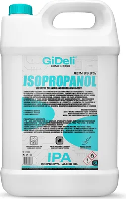 Produktbild von Isopropanol 5L 99,9% IPA Reinigungsalkohol Entfetter für Elektronik GiDeli