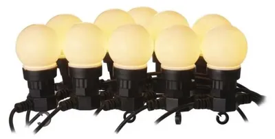 Immagine prodotto di EMOS Catena luminosa a LED bianco caldo per interni ed esterni, catena luminosa per feste lunga 5 m con 10 lampadine LED lattiginose a forma di palla, IP44, per feste, Natale, decorazioni, DCPW01