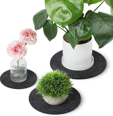 Produktbild von Vilten Tafelonderzetters Set - 6 Stück - 15 cm / 20 cm / 25 cm - Donkergrijs - Bar, Glas, Tisch