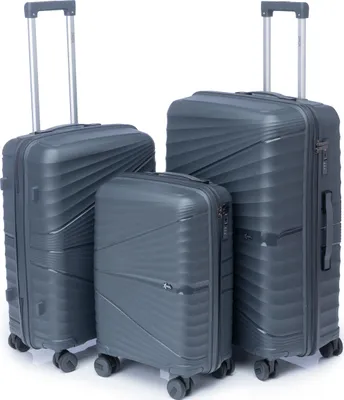 Produktbild von Xonic® Hartschalenkoffer Set für Set - Bruchsicherer Rollkoffer Polypropylen mit 360° Doppelrollen & TSA-Schloss - Reisekoffer Dark Grey