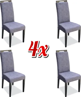Image de Cuisine Salle à manger Ensemble de chaises Assise Rembourrée Bois 4x Chaises Chaises à dossier