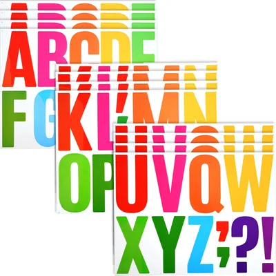 Produktbild von Set mit 136 farbenfrohen, selbstklebenden Buchstaben mit einer Größe von 10,1 cm