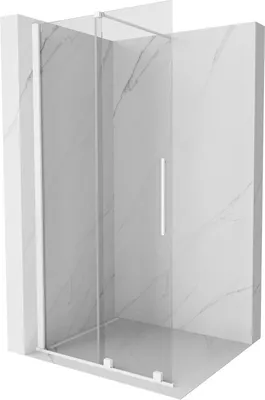 Produktbild von Mexen Velar Duschwand falchend Walk-in 70 x 200 cm, transparent 8 mm, weiß - 871-070-000-03-20