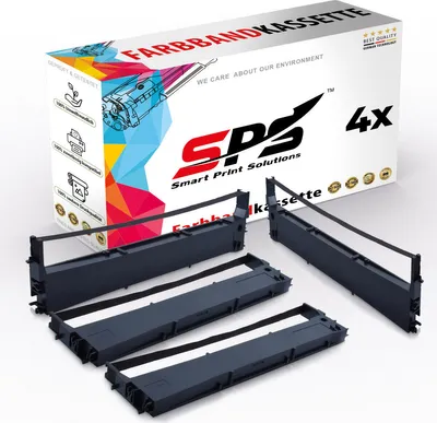 Produktbild von 4x Kompatibel Epson LQ-350 C13S015633 Farbbänder Schwarz für Epson LQ350