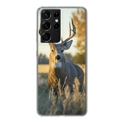 Produktbild von MuchoWow® Handyhülle Schutzhülle Hülle für Samsung Galaxy S21 Ultra Hirsche - Gras - Herbst - Geweih - Natur - Tiere Silikon Softcase Handy Hülle - Mobiltelefon