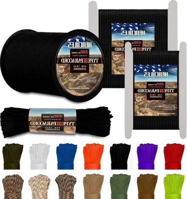 Obrázek produktu pro Paracord 550 – 250 palců, černý, pro přežití