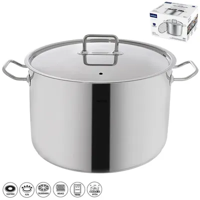 Imagen del producto de Olla de acero inoxidable para conservas con tapa, modelo Orion STOCK, 22 litros