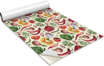 Zdjęcie produktu dla Folia samoprzylepna - Okleina meblowa - Dekoracyjna - Do mebli - Tapeta - Naklejka - Folia - Kolorowe warzywa z kreskówek - 100 x 50 cm