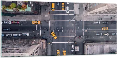 Produktbild von Bilder auf glas - New York Straße - 120x50cm - Glasbilder - Wandbilder - Kunstdruck - zum Aufhängen bereit - Wanddekoration aus Glas - Glas Bilder - Wandbild auf Glas - Einteilig - GAB120x50-3429