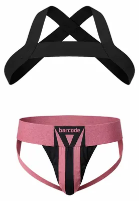 Obrázok produktu pre Barcode Berlin Multipack 1x Zuri Jockstrap Brownishpurple/Black + 1x Harness Matt Black - Größe S