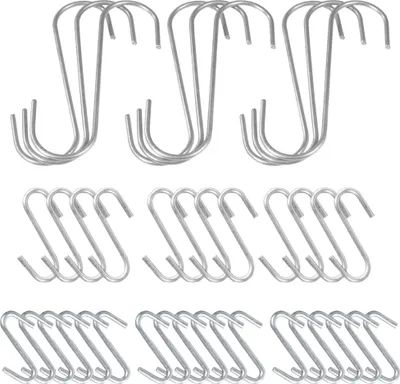 Produktbild von com-four® 39-teiliges Universalhakenset - Haken aus Edelstahl zum Befestigen von unterschiedlichen Haushaltsgegenständen und Lebensmitteln