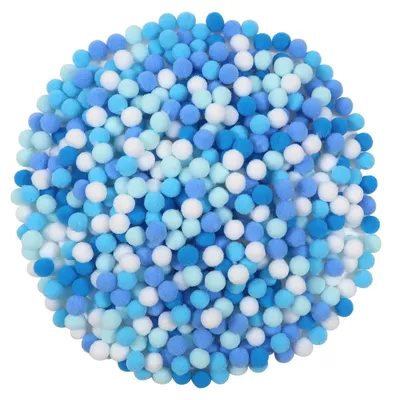Produktbild von 600 Pompons zum Basteln, 10 mm, blaue Serie