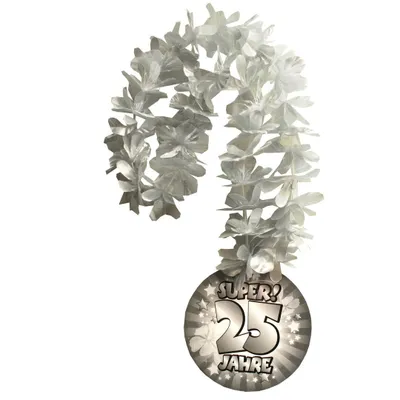 Produktbild von 1 Hawaii - Kette 25 Silber Silberne Hochzeit Geschenkartikel Deko Geburtstag 25