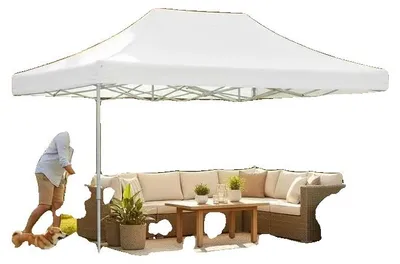 Image de Tente de réception, toit imperméable, montage facile type "pop-up", couleur : blanc