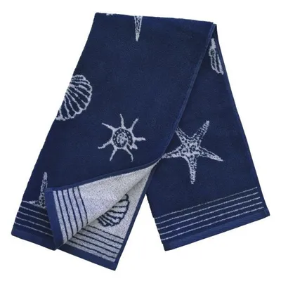 Produktbild von Dyckhoff Frottee Handtuch Duschtuch Muscheln in verschiedenen Farben und Größen 70 x 140 cm marine