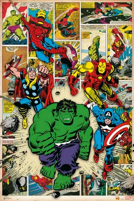 Obrázek produktu pro Empireposter 737861, 1 kusů, Komiks, Marvel, Here come the heroes, Obdélník, Chlapec/děvče