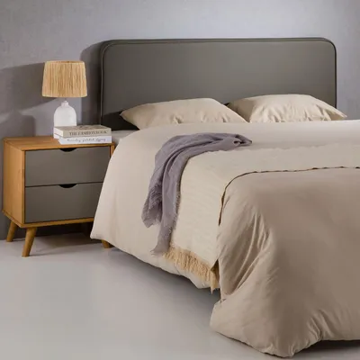 Produktbild von Kopfteil NAOFE gepolstert mit Wandbefestigung grau - Bettkopfteil 120 cm, headboard mit Kunstlederbezug für Einzelbett, Kopfende