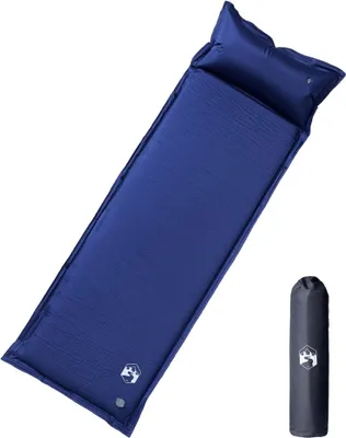 Obrázok produktu pre Samonafukovací kempingový matrac s vankúšom, 1 osoba tmavomodrý