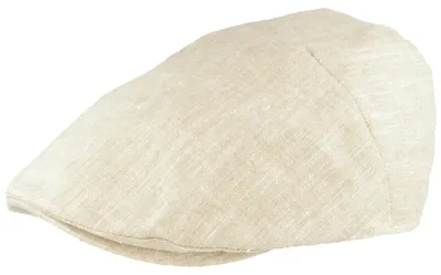 Sehr leichte einfarbige Flatcap Sportmütze aus 100% Leinen von Hut-Breiter in beige