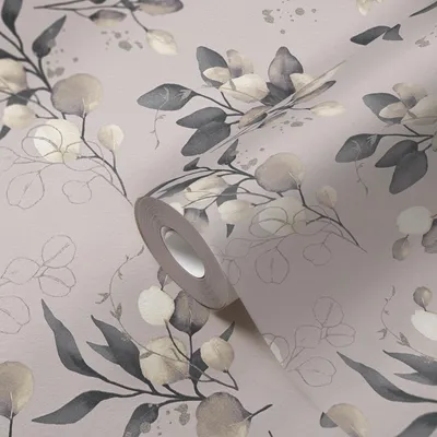 Zdjęcie produktu dla Tapeta flizelinowa w kwiaty beżowo-czarne motywy kwiatowe 397684 wzór tapety Pure Elegance