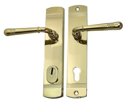 Produktbild von Haustür Schutzbeschlag Helena LS Messing poliert HS 92 mm Dr-Dr mit ZA