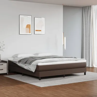 Produktbild von The Living Store Boxspringbett Braun 180x200 cm Kunstleder