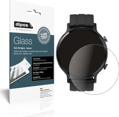 Produktbild von 2x Schutzfolie für Oppo Realme Watch S matt - Anti-Shock 9H Folie dipos Glass Kunststoffglas