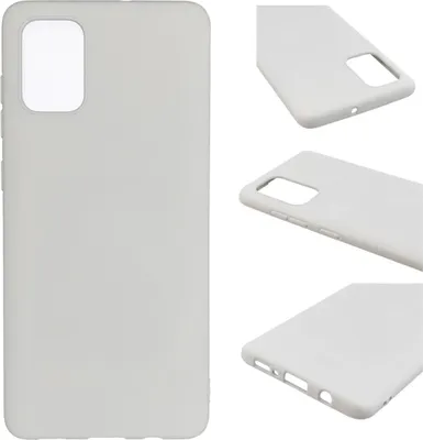 A white silicone phone case is shown from multiple angles.